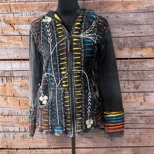 Agan Traders Colorful Embroidered Women's Jacket Medium YT7